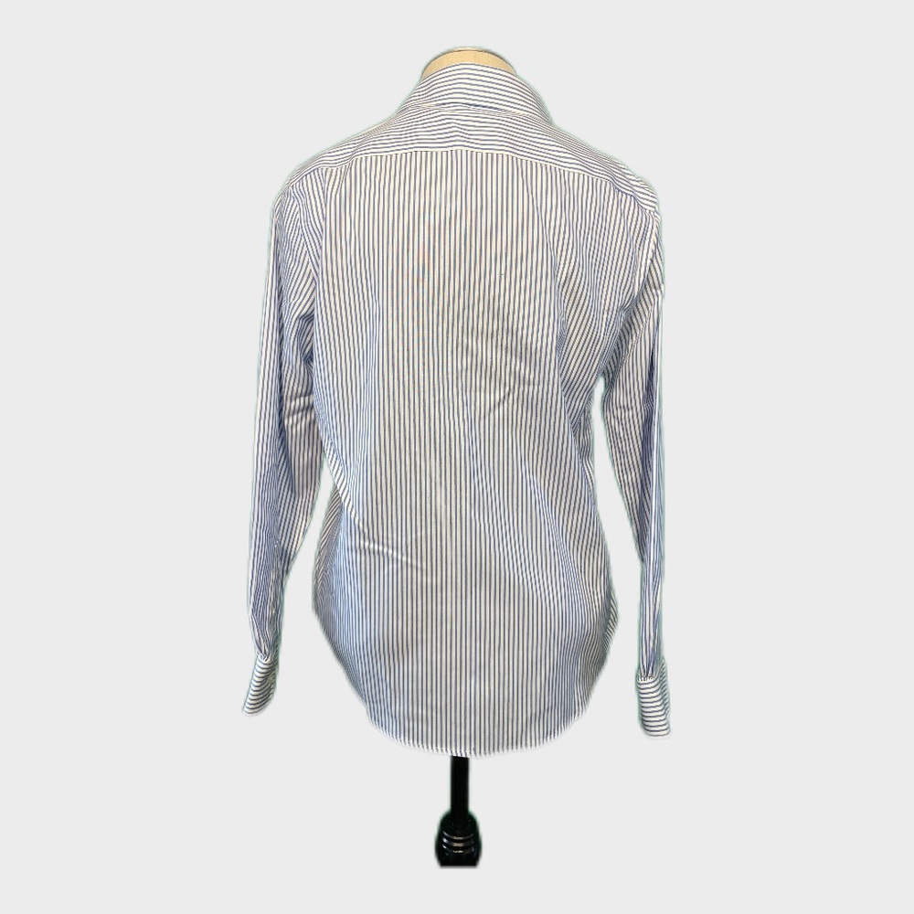 Jones New York No Iron Blue/White Striped Collared Shirt Size: Small NWOT! ✨✨ - Picture 4 of 6